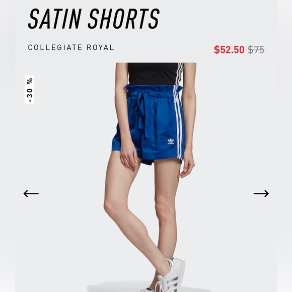 NEW Adidas women activewear dress satin shorts, size XS - blue - Picture 6 of 15